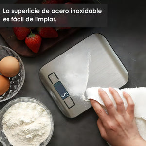 Balanza Pesa Digital Cocina Gramera Acero Inoxidable 5 Kilos Capacidad Máxima 5 G Color Plateado