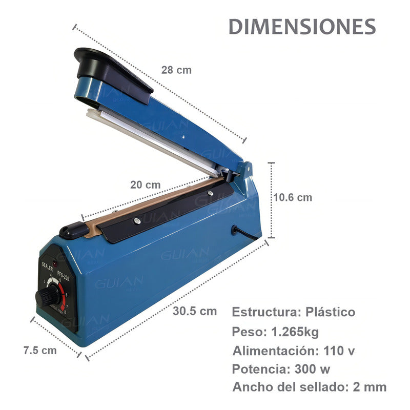 Maquina Selladora Termica Para Bolsas De 20 Cm Guian