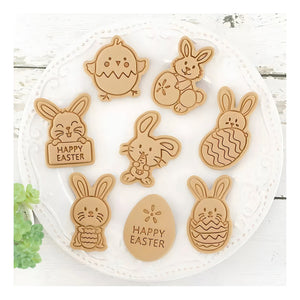 Cortadores Galletas Conejo De Pascua Moldes Galleta Conejos Huevos Pascua Moldes Articulos De Reposteria Pasteleriacl Set De Reposteria 8pcs