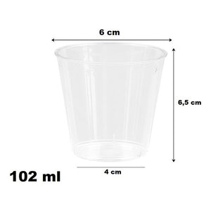 100 Set De Vasos Shot Postres Pocillos Vasos Plastico 102 Ml