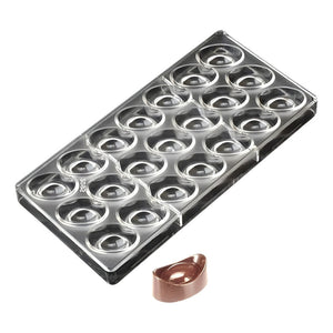 Set X2 Moldes Chocolate Policarbonato Chocolate Ovalado 21c