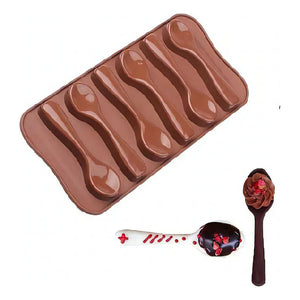 Moldes Para Chocolate Con Forma De Cucharas De Silicona Color Marron Pasteleriacl