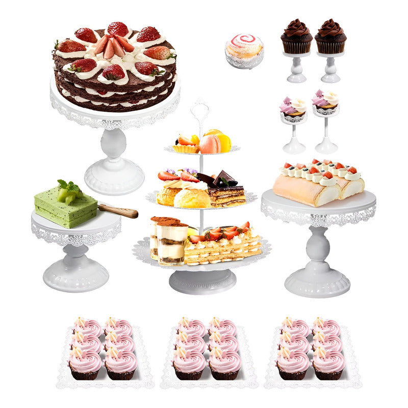 Set 12 Bases Para Tortas Alzadores Candy Bar Porta Cupcakes