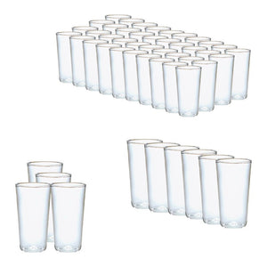 50 Set Vasos Desechables Plastico Acrilicos Reutilizable  300ml Color Transparente