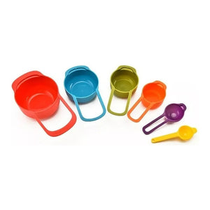 Set 6 Cucharas Utensilios Tazas Medidoras Reposteria Colores