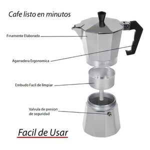 Cafetera Italiana Para 6 Tazas Aluminio Cafe Cafetera Manual Expreso Portatil + Molinillo De Cafe Portatil Moledor De Cafe Electrico Moledor Cafe Grano