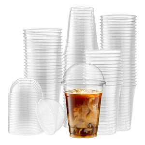 100 Vaso Desechable Plastico Vaso Con Tapa Domo Con Hoyo 16oz Vasos Plasticos Desechables Vasos Para Bebidas Juego De Vasos Descartables Vasos Grande Vasos Plásticos Pasteleriacl