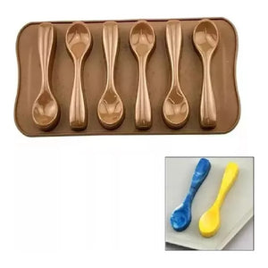 Moldes Para Chocolate Con Forma De Cucharas De Silicona Color Marron Pasteleriacl