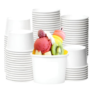 100 Vasos Polipapel Pote Helado Desechables Vaso Helado 8oz