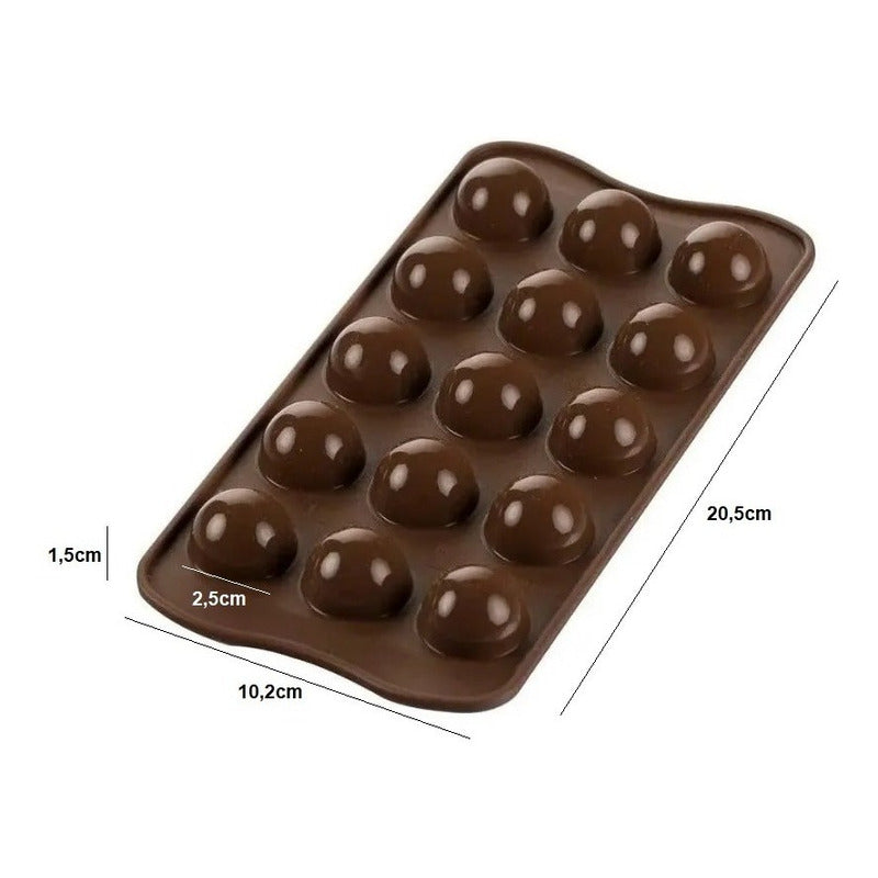 2 Moldes De Chocolate Moldes Chocolate Silicona 15 Esfera