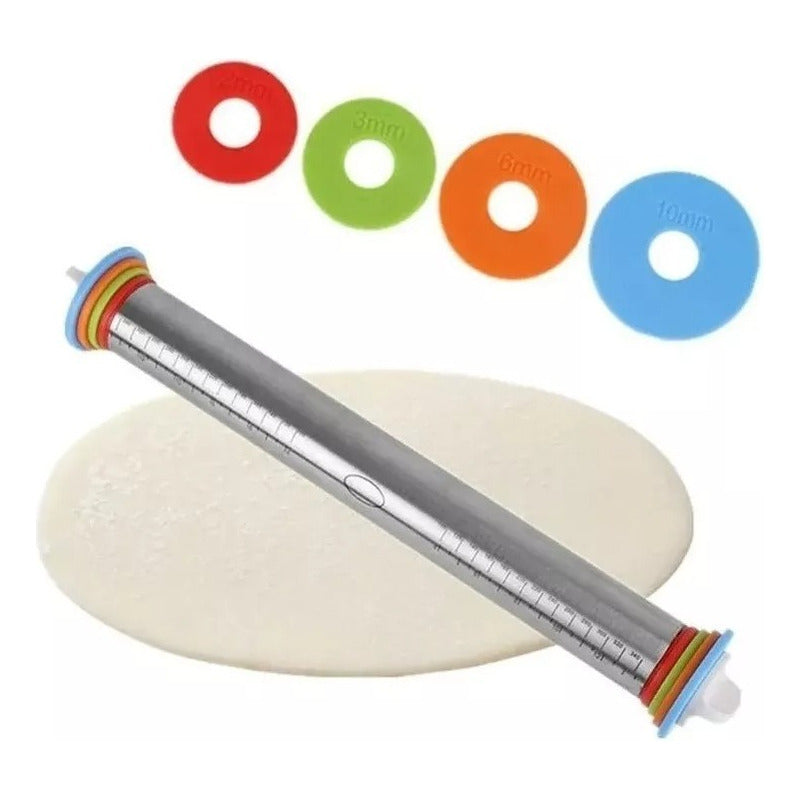 Uslero Acero Inoxidable Ajustable Fondant 45cm Rodillo Ajustable Rodillo Acero Inoxidable Reposteria Rodillo Fondant