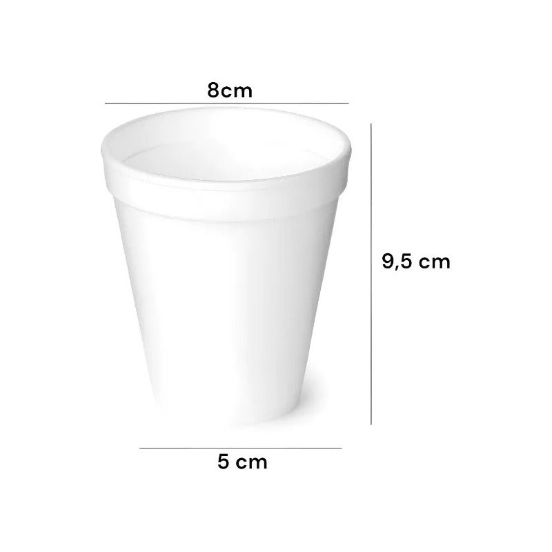 50 Vasos Termicos Vasos Desechables Vaso Plumavit 8oz 240ml