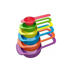 Set 6 Cucharas Utensilios Tazas Medidoras Reposteria Colores