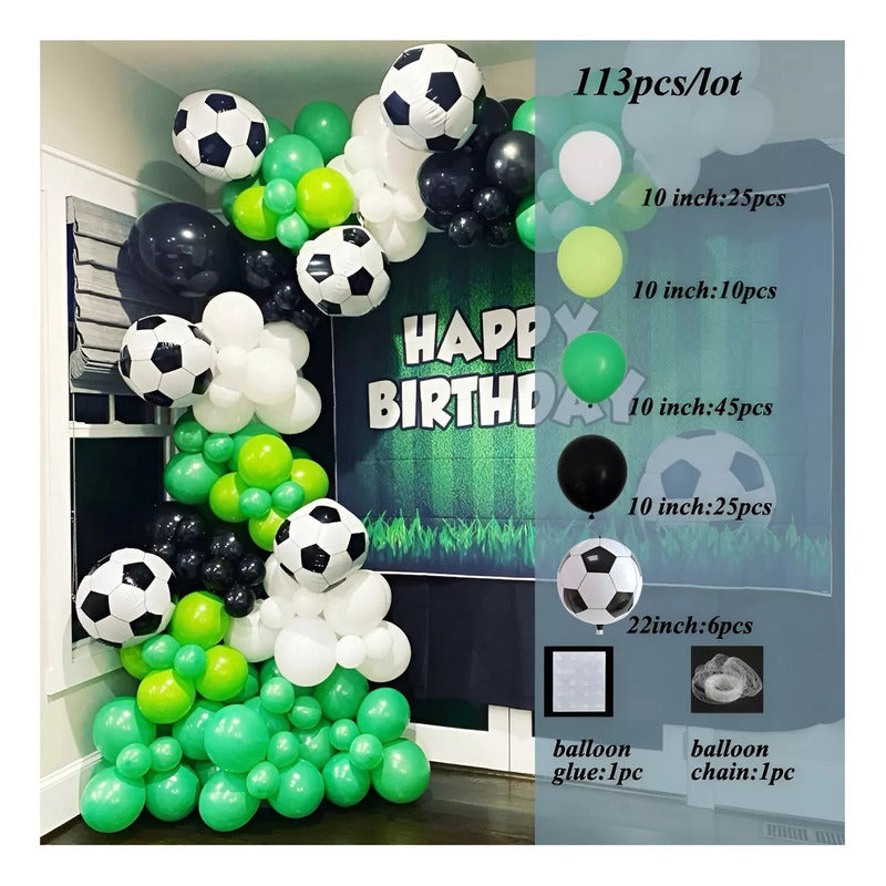 113 Globos Futbol Arcos De Globos Decoracion Globos Verde Set Cumpleaños Globos De Cumpleaños Globos Feliz Cumpleaños Globos Redondos Pasteleriuscl