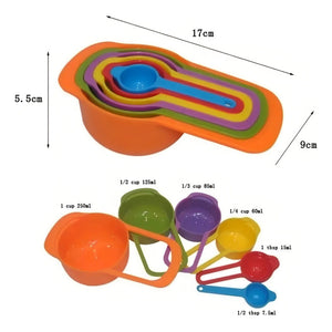 Set 6 Cucharas/tazas 6 Capacidades Medidoras Plus Gourmet Color Del Mango Multicolor