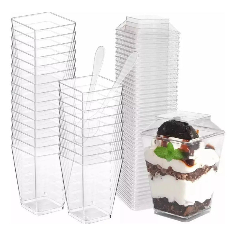 10 Vasos Para Postres Set De Vasos Shot Postres C/tapa 110ml Pocillo Para Postre Vaso Para Dulces Vaso De Dulces Vasos De 110ml Pasteleriacl