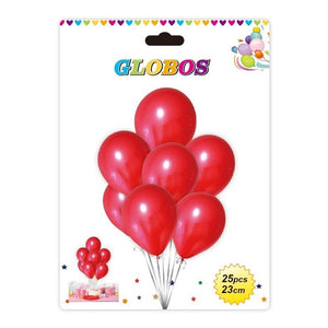 Pack X25 Set De Cumpleaños Globos Cumpleaños Globos Rojo