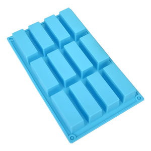 Moldes Silicona De 12 Ranuras Para Barra Cereal Chocolate Pastelería Cl