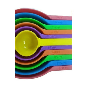 Set 6 Cucharas Utensilios Tazas Medidoras Reposteria Colores