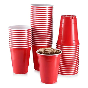 100 Vasos Plasticos Vaso Desechable Vasos Descartables Grande Vasos Plásticos Bicolor Vaso De Fiesta Vaso Americano Vasos Plasticos Rojos De Fiesta 473ml Pasteleriacl