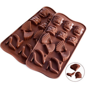 2 Moldes De Chocolate Molde Chocolate Tacon Abanico Cartera